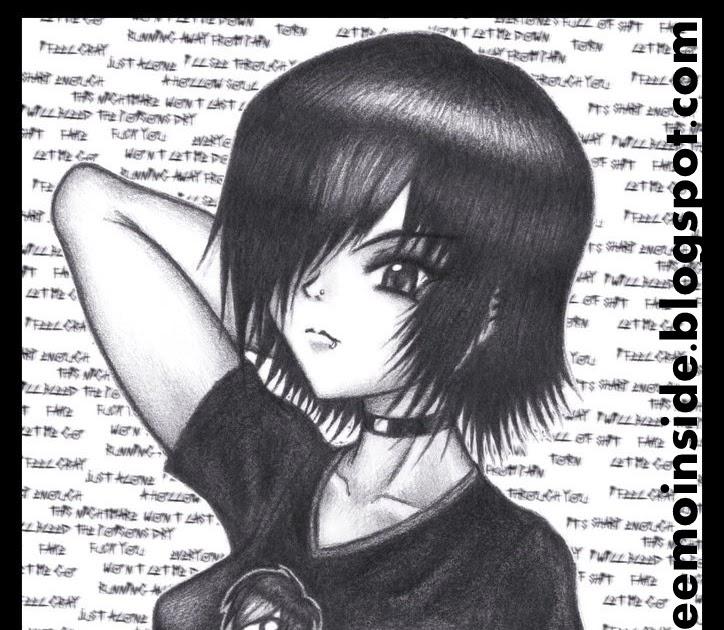 724x630 Free Emo Wallpapers Emo Girl Sketch - Emo Girl Sketch
