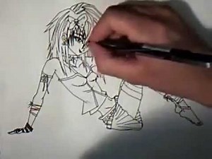 300x225 Videos For Anime Drawings Emo Girl - Emo Girl Sketch