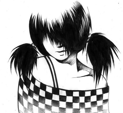 500x458 My Pencil Sketching Comments Plz I Scetched This Out Too Toxic - Emo Girl Sketch