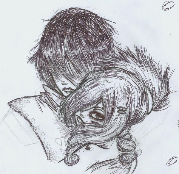 600x585 Emo Love Sketch By Radikales Graye - Emo Love Sketches