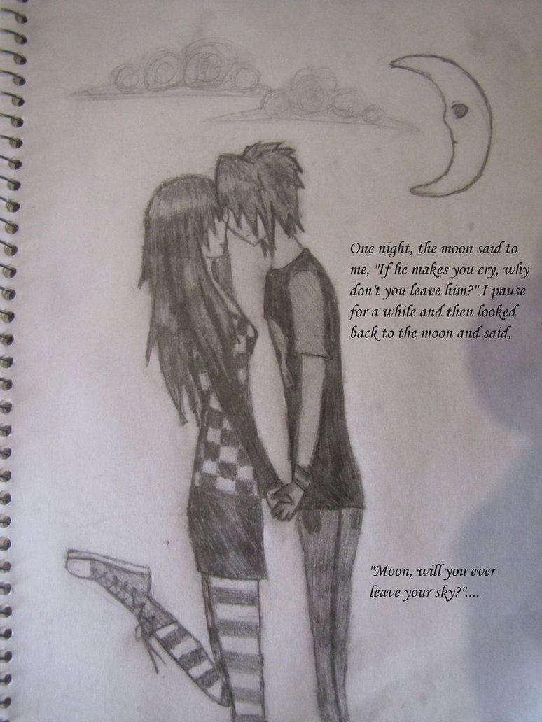 774x1032 Emo Love By Mikicoola123anime - Emo Love Sketches