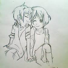 225x225 Sketches Pencil Emo Love Anime Pictures - Emo Love Sketches