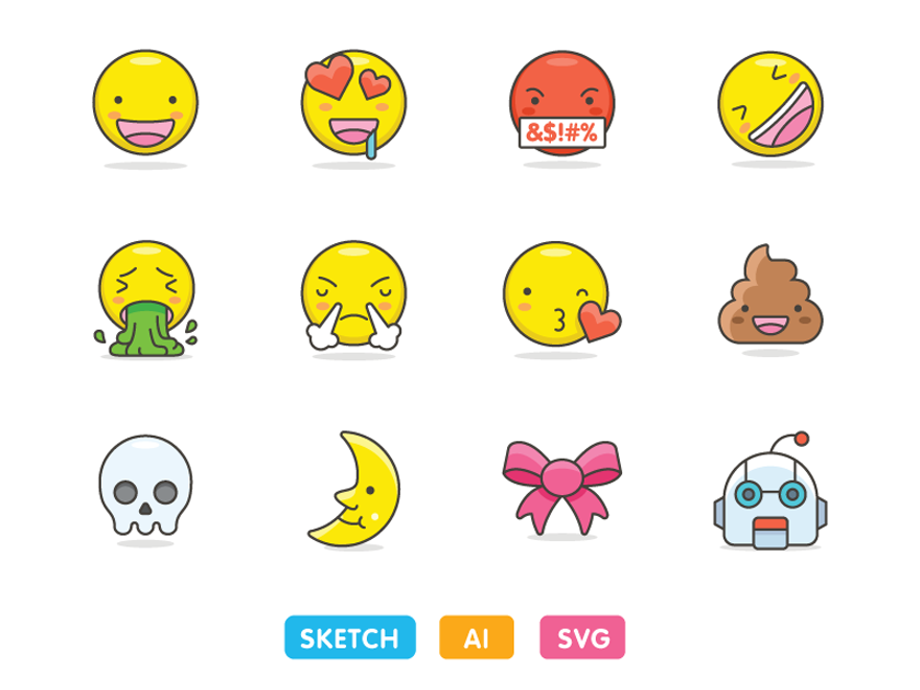 840x630 Free Emoji Icon Set - Emoji Sketch