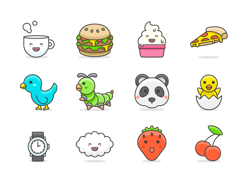 800x600 Kawaii Cute Emoji Set Sketch Freebie - Emoji Sketch