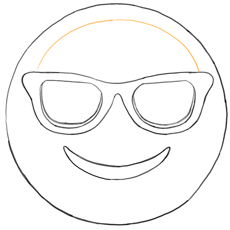 791x792 Sunglass Emoji Faces Coloring Pages Sketch Coloring - Emoji Sketch