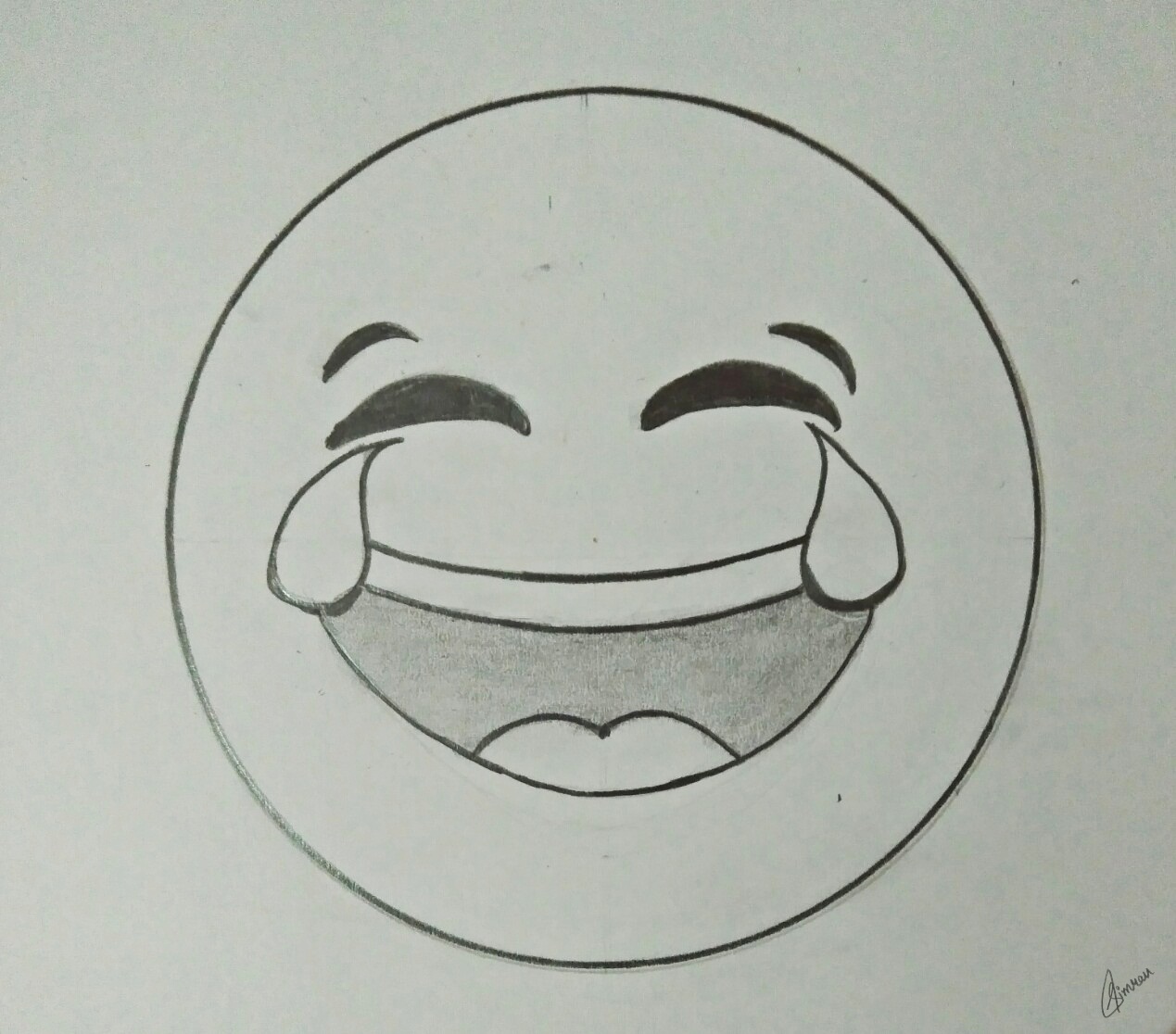 1269x1116 Crying Laughing Emoji Sketch Drawing Drawing Skill - Emoji Sketch