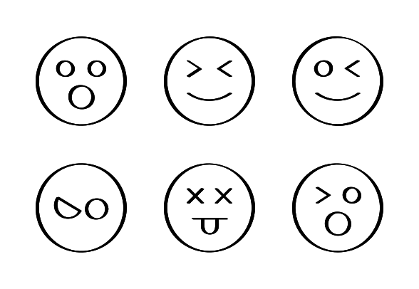 588x406 Emojis Sketch Icons By - Emoticon Sketch