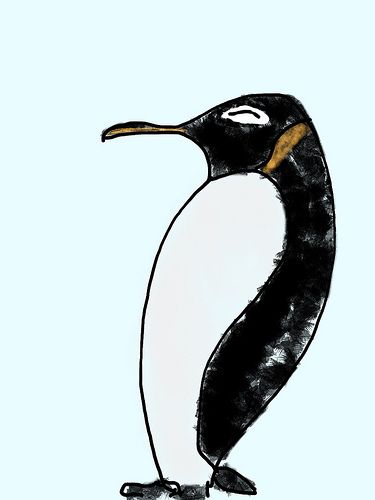 375x500 Emperor Penguin Sketch - Emperor Penguin Sketch