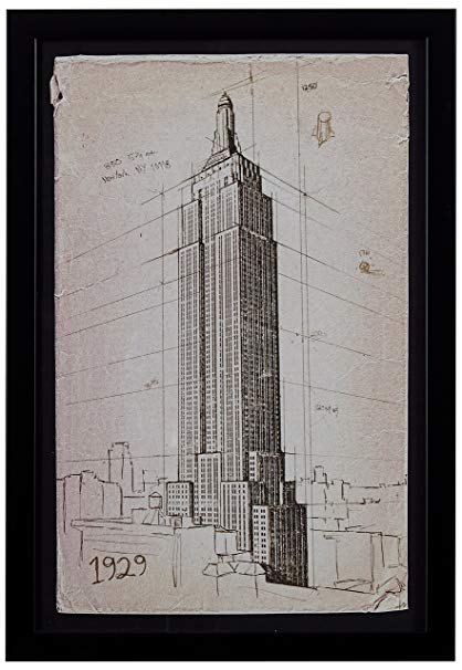 418x606 Modern Print Of Empire State Building Sketch, Black - Empire State Building Sketch