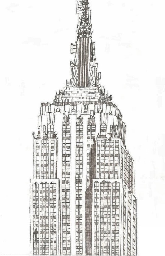 533x825 Empire State Building Coloring Pages 2231270 - Empire State Building Sketch
