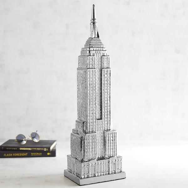 600x600 Silver Ceramic Empire State Building Statue @ A Life Designed - Empire State Building Sketch