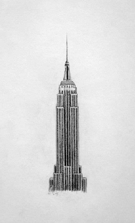 564x931 The Empire State Building - Empire State Building Sketch