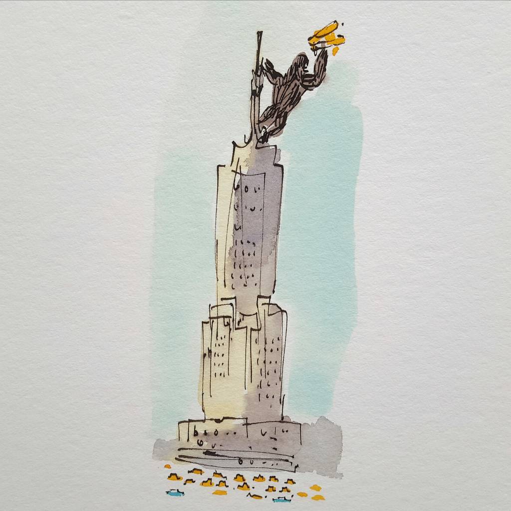 1024x1024 Empire State Building New York Giclee Print By Chris Gent - Empire State Sketch