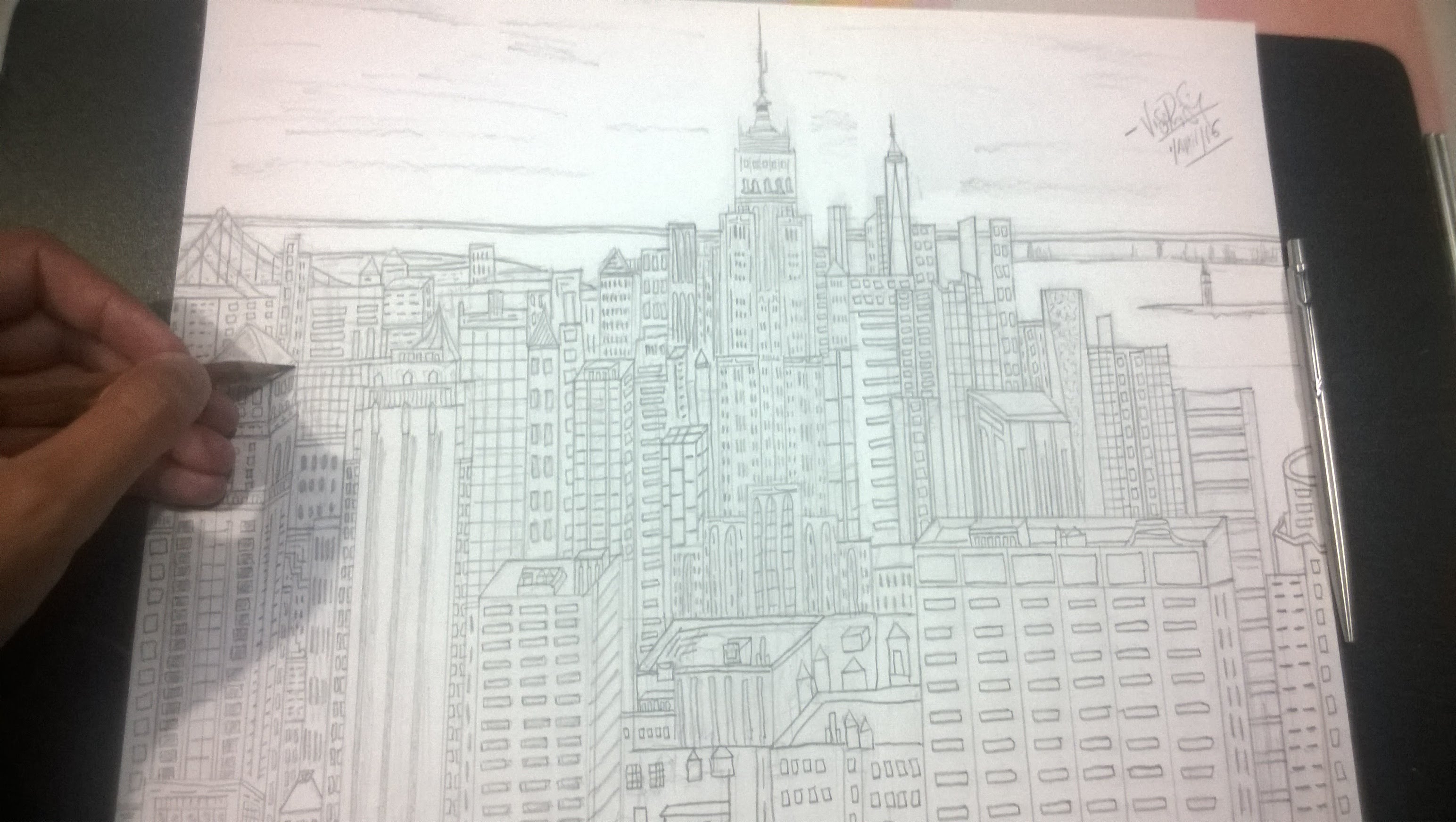 3088x1744 Drawing Empire State Building - Empire State Sketch