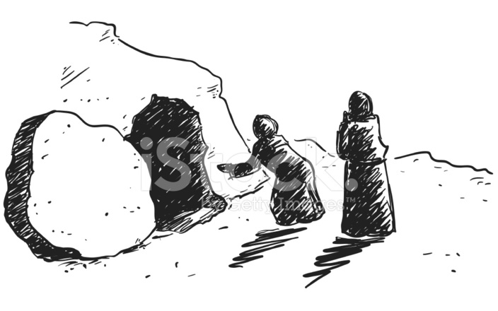 704x440 Empty Grave Sketch Stock Vector - Empty Tomb Sketch