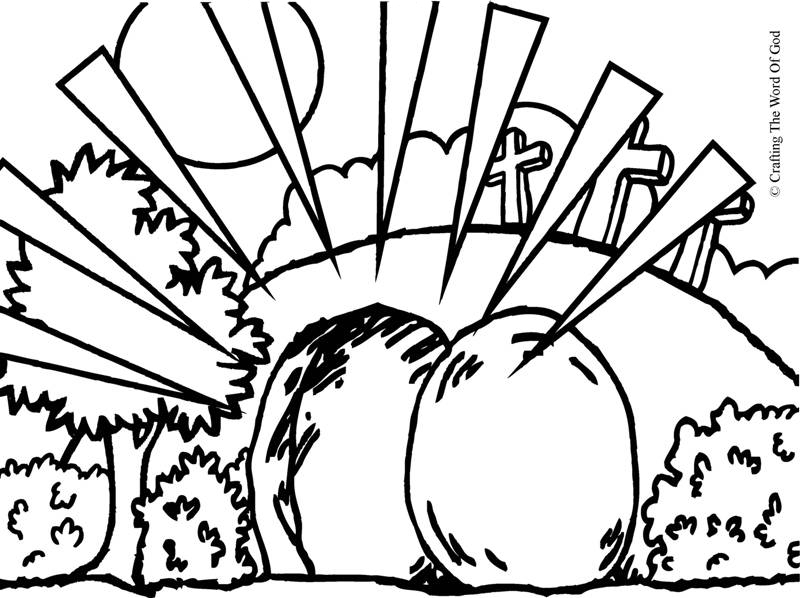 800x598 Jesus Empty Tomb Coloring Pages - Empty Tomb Sketch