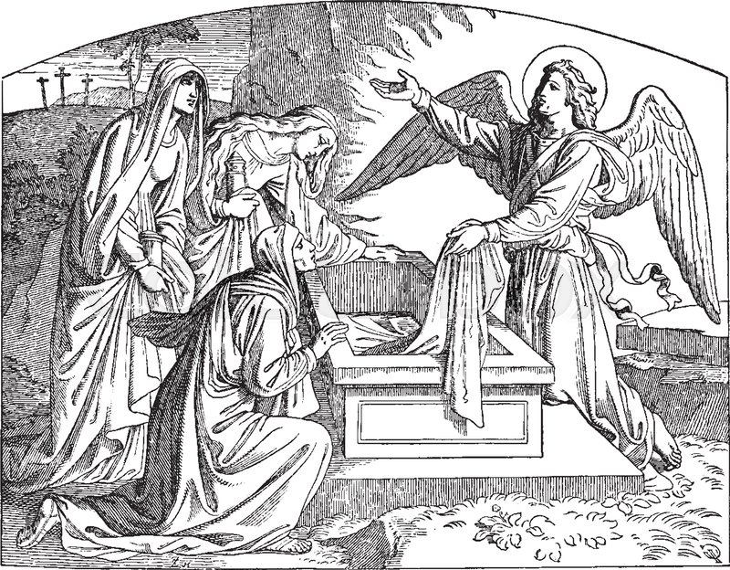800x624 The Angel And Women - Empty Tomb Sketch