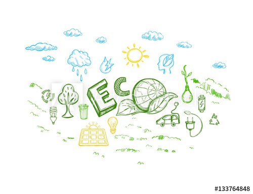 500x385 Ecology Energy Sketch Elements Set - Energy Sketch