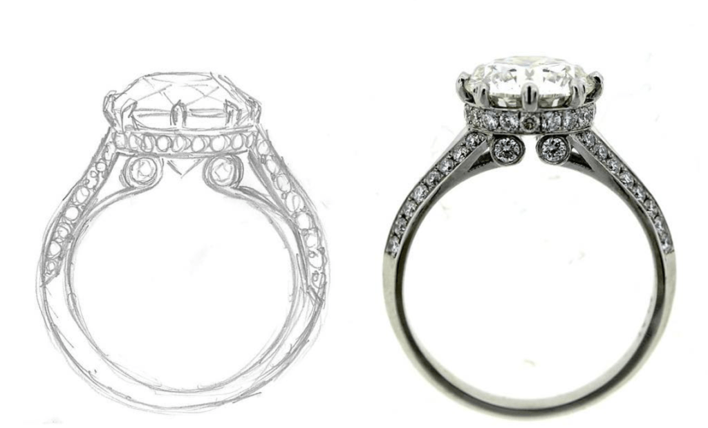 1024x619 Do You Need A Cad For Your Custom Engagement Ring - Engagement Ring Sketch