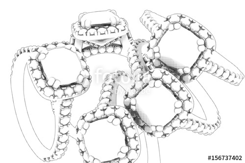 500x334 Jewelry Sketch Engagement Ring Texture. 3d Rendering Stock Photo - Engagement Sketch