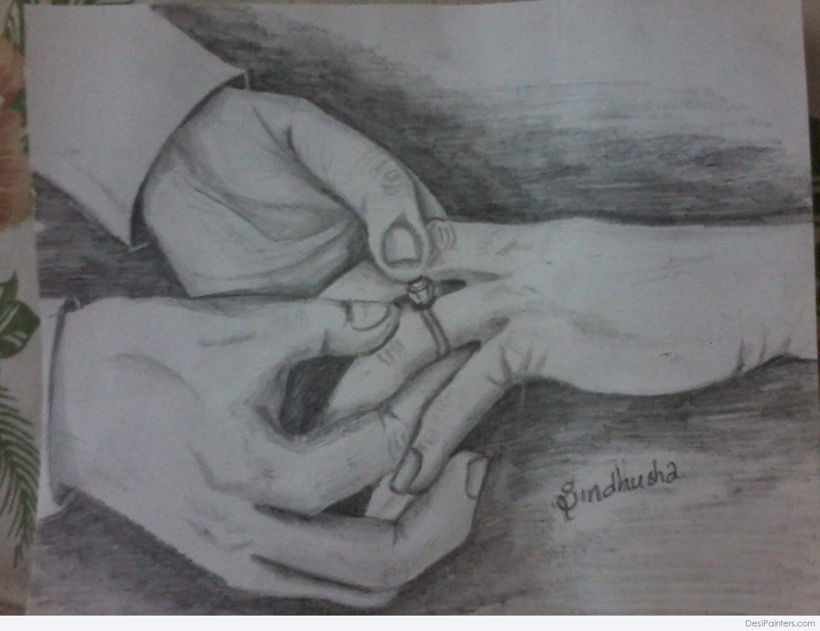 1600x1230 Pencil Sketch Of Engagement - Engagement Sketch