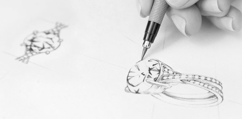 959x473 Unique, Bespoke Amp Custom Engagement Rings Rox - Engagement Sketch