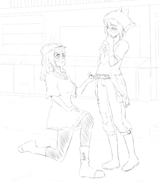 320x367 Engagement Drawings On Paigeeworld. Pictures Of Engagement - Engagement Sketch