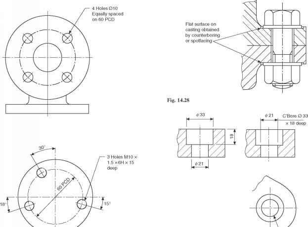 623x460 Dimensioning Counterbores - Engineering Sketch