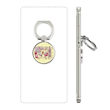 385x385 Diythinker Big Ben Bus England Flag Sketch Illustration Cell Phone - England Flag Sketch