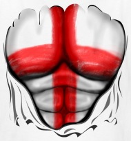 190x205 England Flag Ripped Muscles, Six Pack, Chest T Shirt By Acvictory - England Flag Sketch