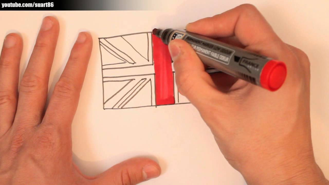 1280x720 How To Draw A British Flag - England Flag Sketch