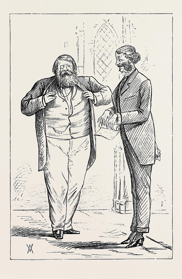 586x900 Parliamentary Sketches In The Lobby A Pair Of Privy Drawing By - English Sketches