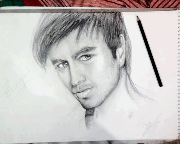 600x480 Enrique Iglesias Poster By Monomoy Das - Enrique Sketch