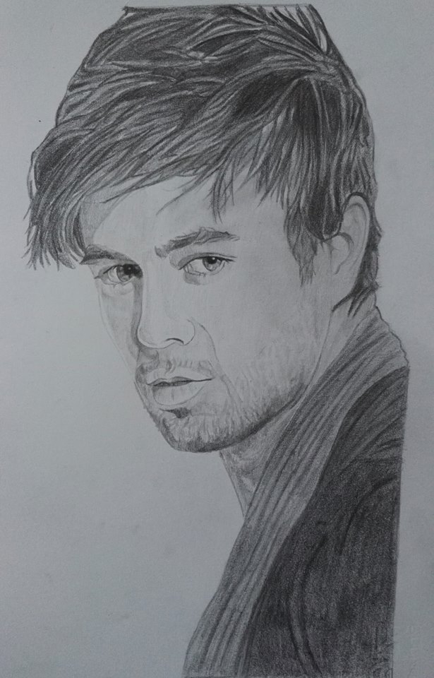 615x960 Portrait Of Enrique Iglesias By G1adina87 On Stars Portraits - Enrique Sketch