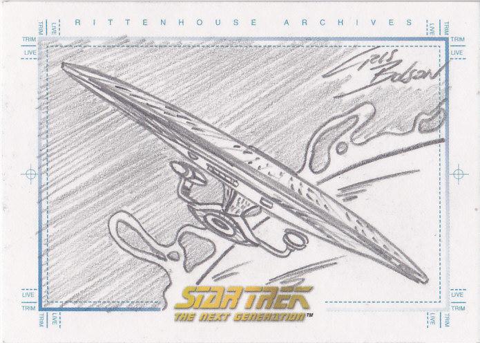 695x496 Ricks Non Sports Cards Star Trek The Next Generation Quotable - Enterprise Sketch