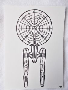 225x300 A4 Art Marker Pen Sketch Drawing Uss Enterprise Plan From Star - Enterprise Sketch