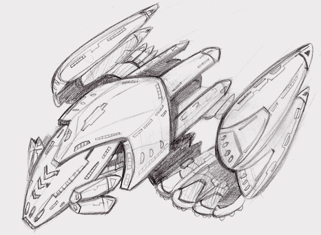 466x341 Star Trek Ship Sketch By Ninjha - Enterprise Sketch