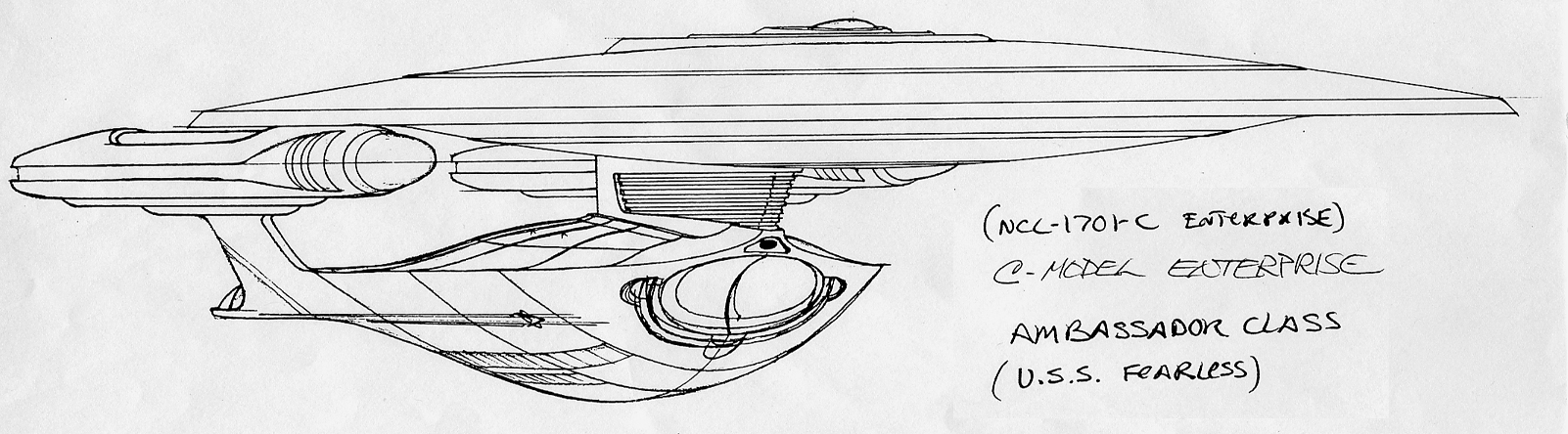 1602x444 Enterprise C Sketch Forgotten Trek - Enterprise Sketch