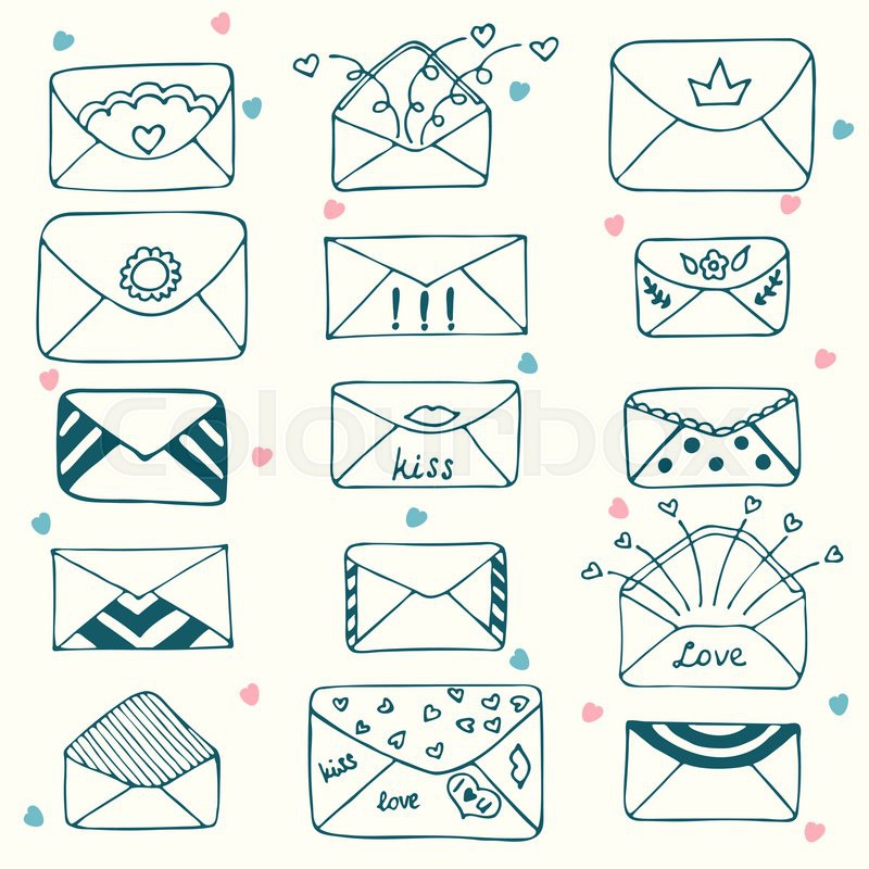 800x800 Sketch Style Mail, Message Or Envelope. Hand Drawn. Vector - Envelope Sketch