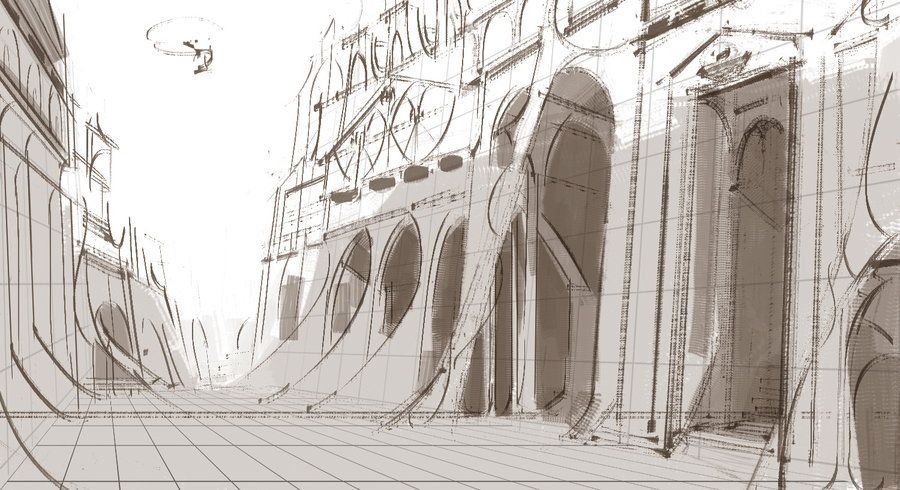 900x490 Sci Fi Environment Sketch 3 - Environment Sketch
