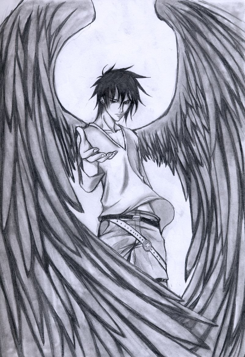 802x1165 Sketches Of Dark Angels Love Epic Dark Angel Drawings. Paper And - Epic Sketches