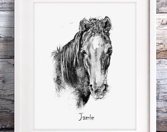 340x270 Horse Sketch Etsy - Equine Sketches