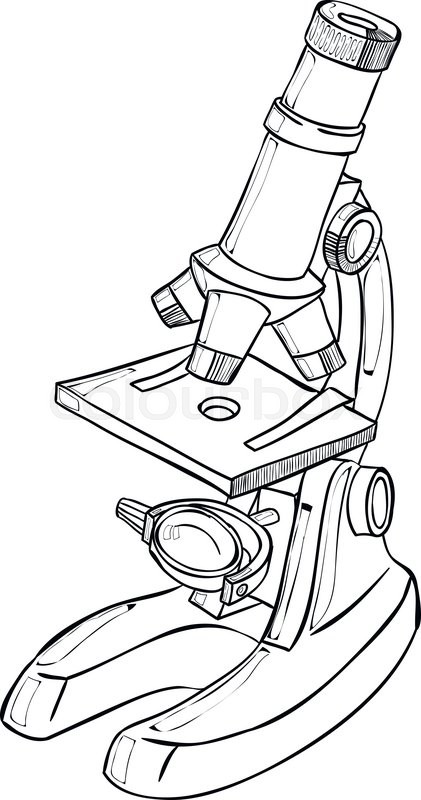 421x800 Hand Drawn Science Vintage Microscope Sketch . Vector Illustration - Equipment Sketch