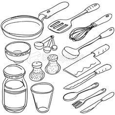 236x236 Kitchen Tool Utensil Equipment Doodle Drawing Sketch By Leremy - Equipment Sketch