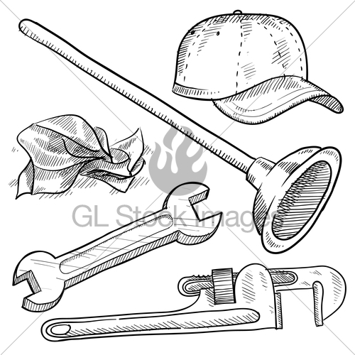 500x500 Plumbing Equipment Sketch Gl Stock Images - Equipment Sketch