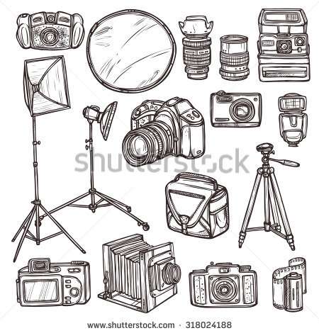 450x470 Camera Line Drawing Inspirational Vintage Modern Camera Equipment - Equipment Sketch