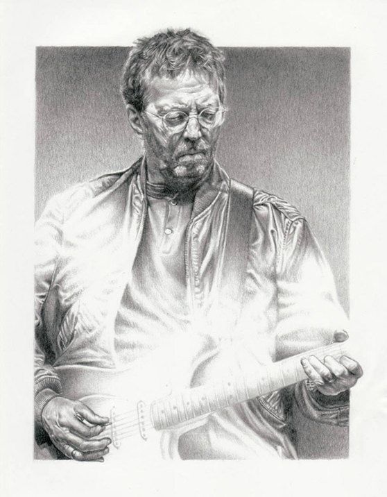 558x716 Eric Clapton Original Sketch Art Poster Print By By Innerwallz - Eric Clapton Sketch