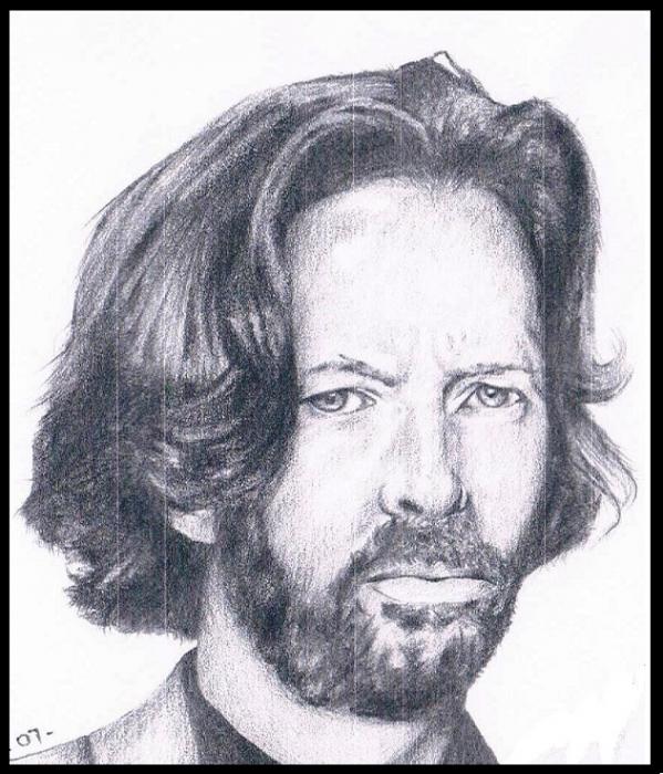 599x700 Portrait Of Eric Clapton By Waynexenomorph On Stars Portraits - Eric Clapton Sketch