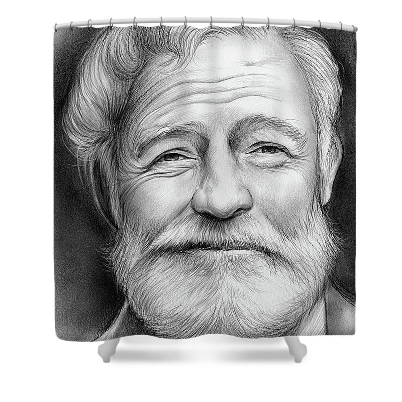 800x800 Ernest Hemingway Shower Curtain For Sale By Greg Joens - Ernest Hemingway Sketch