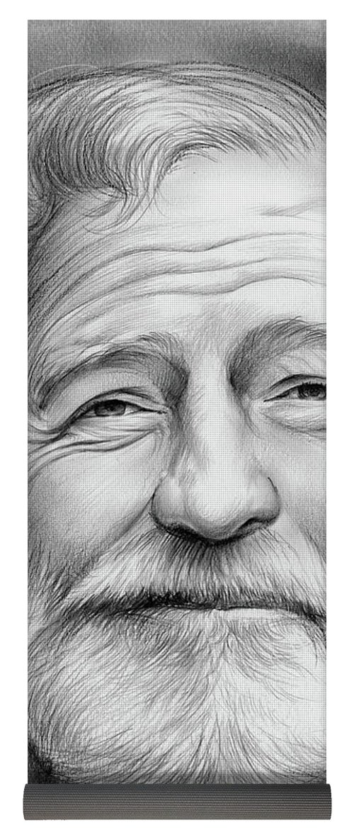 500x1171 Ernest Hemingway Yoga Mat For Sale By Greg Joens - Ernest Hemingway Sketch
